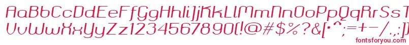 Шрифт Okolaks Regular Italic – красные шрифты на белом фоне