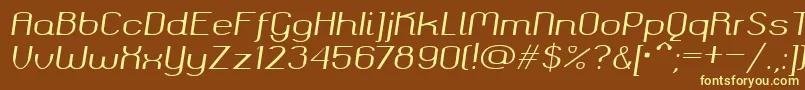 Okolaks Regular Italic Font – Yellow Fonts on Brown Background