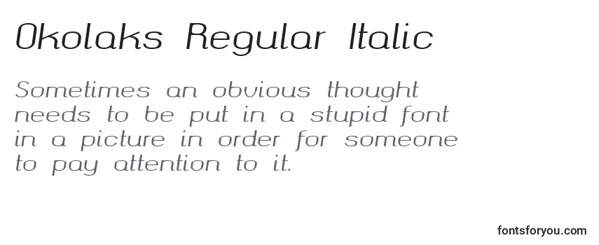 Обзор шрифта Okolaks Regular Italic