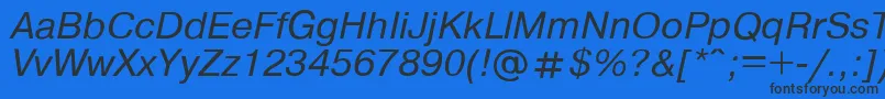 フォントPragmat3 – 黒い文字の青い背景