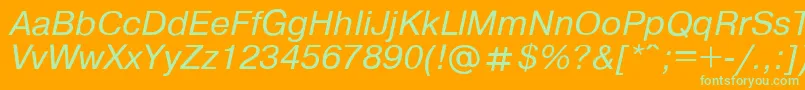 Pragmat3 Font – Green Fonts on Orange Background
