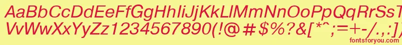 Pragmat3 Font – Red Fonts on Yellow Background