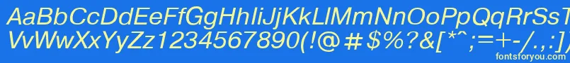 Pragmat3 Font – Yellow Fonts on Blue Background