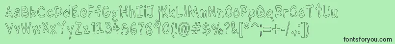 NipcensHandwritingCondout-fontti – mustat fontit vihreällä taustalla