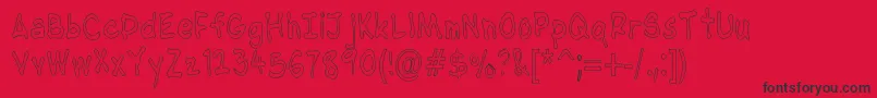 NipcensHandwritingCondout Font – Black Fonts on Red Background