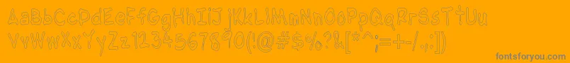 NipcensHandwritingCondout Font – Gray Fonts on Orange Background