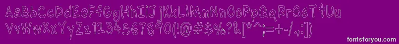 NipcensHandwritingCondout Font – Green Fonts on Purple Background