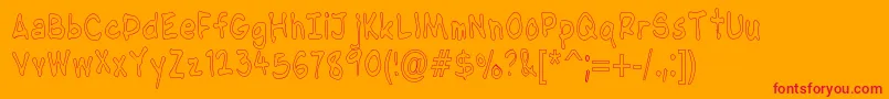 NipcensHandwritingCondout Font – Red Fonts on Orange Background