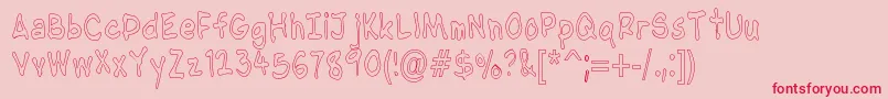NipcensHandwritingCondout Font – Red Fonts on Pink Background