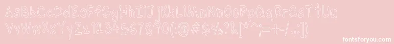 NipcensHandwritingCondout-Schriftart – Weiße Schriften auf rosa Hintergrund