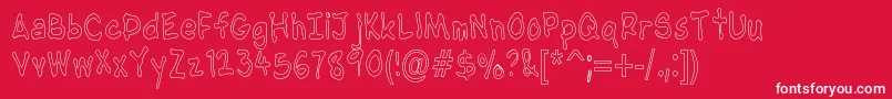 Fonte NipcensHandwritingCondout – fontes brancas em um fundo vermelho