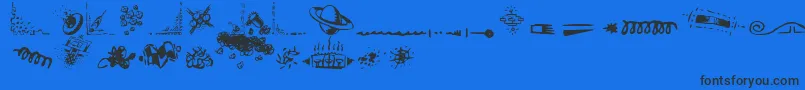 Czcionka DoodleArt – czarne czcionki na niebieskim tle