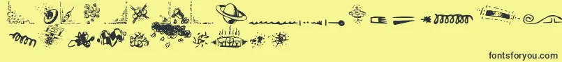 DoodleArt Font – Black Fonts on Yellow Background