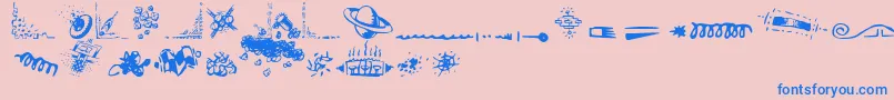 DoodleArt Font – Blue Fonts on Pink Background
