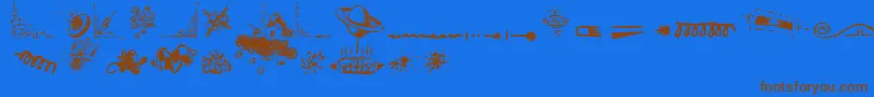 DoodleArt Font – Brown Fonts on Blue Background