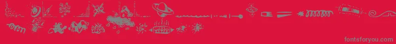 DoodleArt-Schriftart – Graue Schriften auf rotem Hintergrund