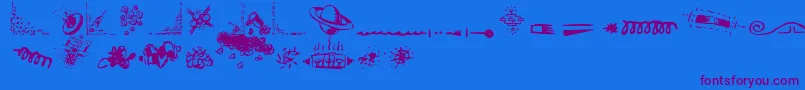 DoodleArt-fontti – violetit fontit sinisellä taustalla