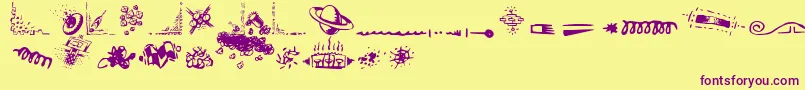 DoodleArt Font – Purple Fonts on Yellow Background