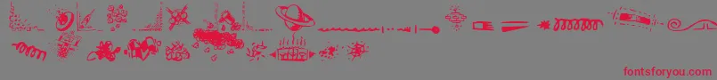 DoodleArt Font – Red Fonts on Gray Background