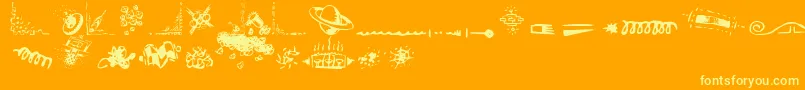 DoodleArt Font – Yellow Fonts on Orange Background