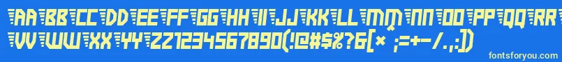 Electricboots Font – Yellow Fonts on Blue Background