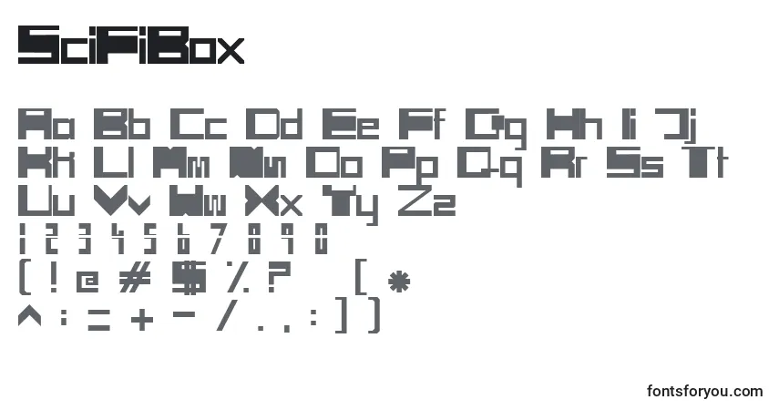 Fuente SciFiBox - alfabeto, números, caracteres especiales