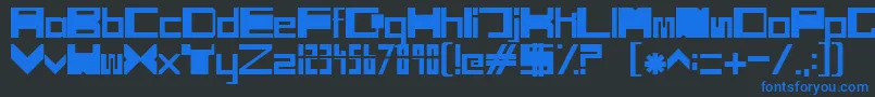 Fonte SciFiBox – fontes azuis em um fundo preto