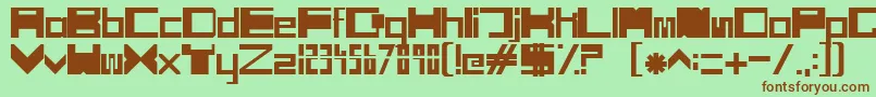 SciFiBox Font – Brown Fonts on Green Background