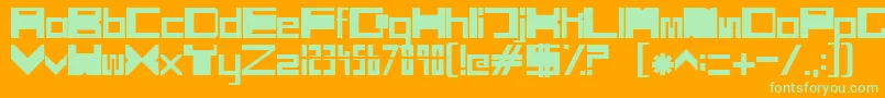 フォントSciFiBox – オレンジの背景に緑のフォント