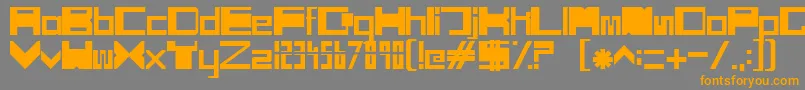 SciFiBox Font – Orange Fonts on Gray Background