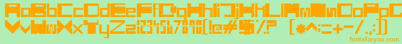 SciFiBox Font – Orange Fonts on Green Background