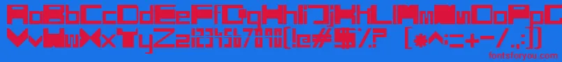 SciFiBox Font – Red Fonts on Blue Background
