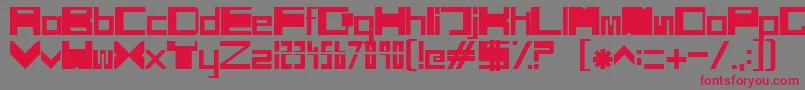 SciFiBox Font – Red Fonts on Gray Background