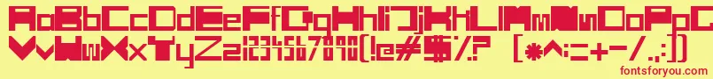 SciFiBox Font – Red Fonts on Yellow Background