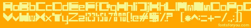 フォントSciFiBox – オレンジの背景に黄色の文字