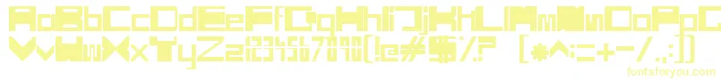 フォントSciFiBox – 白い背景に黄色の文字