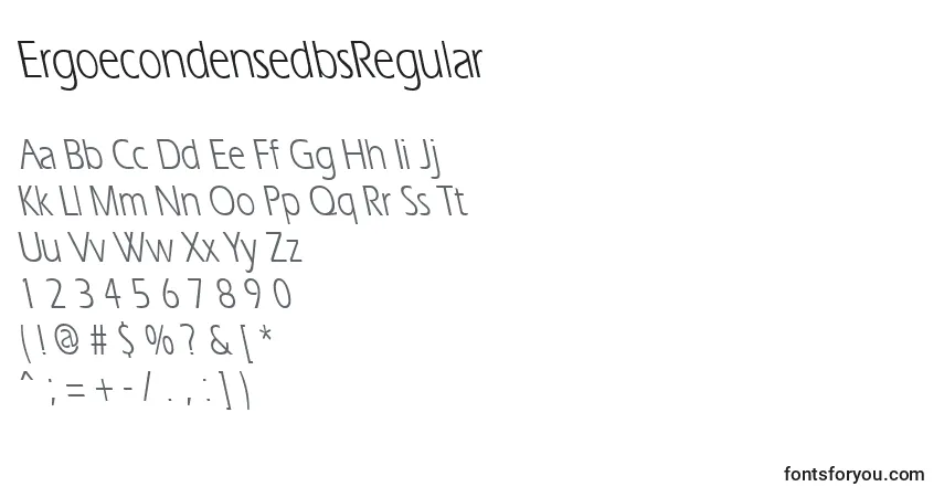 ErgoecondensedbsRegular Font – alphabet, numbers, special characters