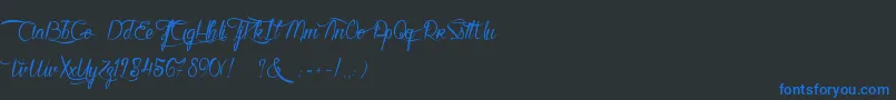 KarineAimeLesChocolats Font – Blue Fonts on Black Background