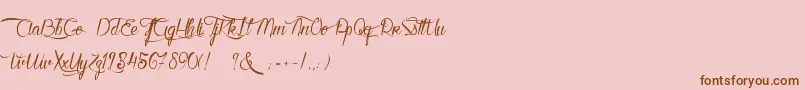 Czcionka KarineAimeLesChocolats – brązowe czcionki na różowym tle