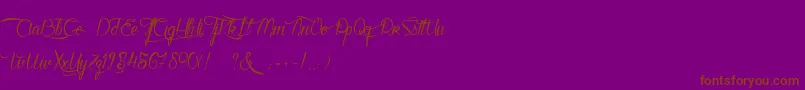 KarineAimeLesChocolats-fontti – ruskeat fontit violetilla taustalla