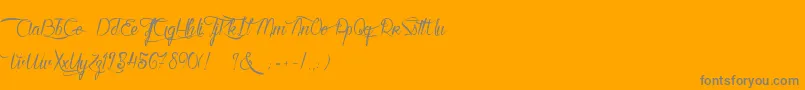 Шрифт KarineAimeLesChocolats – серые шрифты на оранжевом фоне