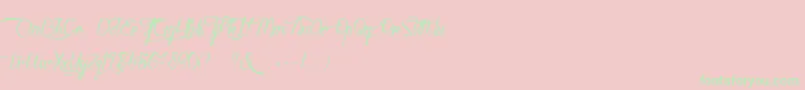Fonte KarineAimeLesChocolats – fontes verdes em um fundo rosa