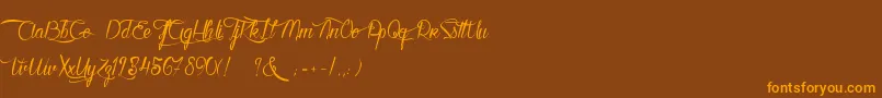 Шрифт KarineAimeLesChocolats – оранжевые шрифты на коричневом фоне