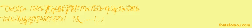 Шрифт KarineAimeLesChocolats – оранжевые шрифты на жёлтом фоне