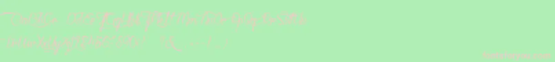 KarineAimeLesChocolats-fontti – vaaleanpunaiset fontit vihreällä taustalla