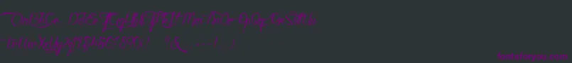 Шрифт KarineAimeLesChocolats – фиолетовые шрифты на чёрном фоне