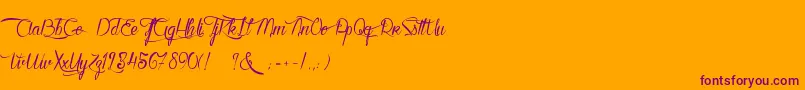 Шрифт KarineAimeLesChocolats – фиолетовые шрифты на оранжевом фоне