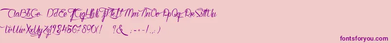 KarineAimeLesChocolats-Schriftart – Violette Schriften auf rosa Hintergrund
