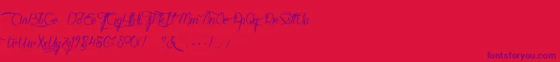 KarineAimeLesChocolats-Schriftart – Violette Schriften auf rotem Hintergrund