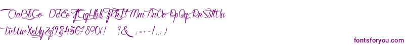 KarineAimeLesChocolats-fontti – violetit fontit valkoisella taustalla